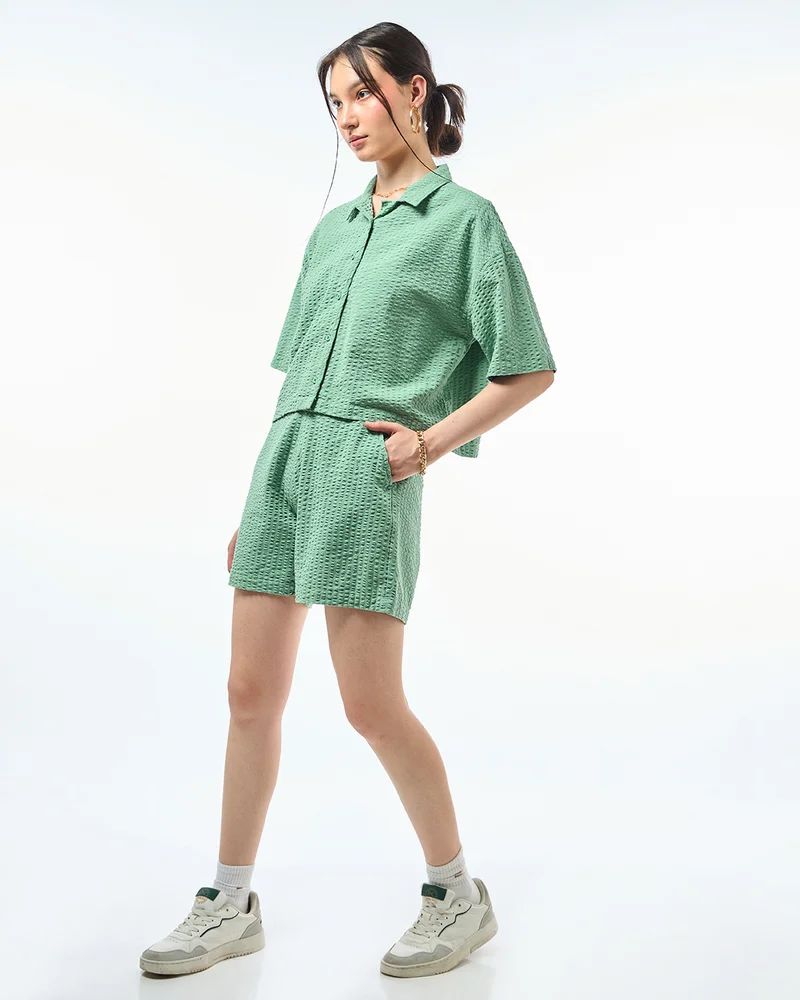 bewakoof Women's Green Oversized Co-ordinates